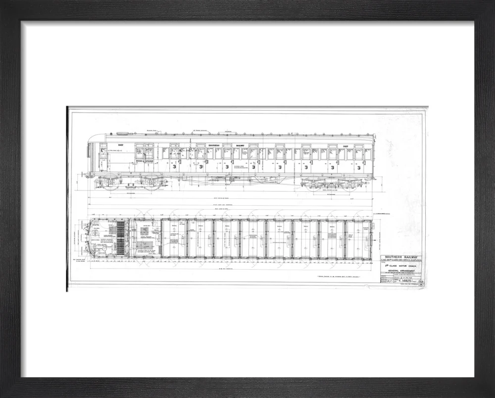General arrangement of 3rd (third) class motor coach, Southern Railway, 1940. - Image 3