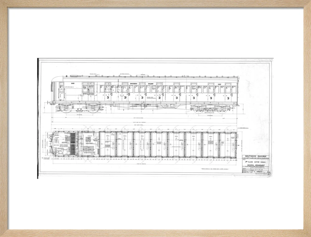 General arrangement of 3rd (third) class motor coach, Southern Railway, 1940. - Image 49