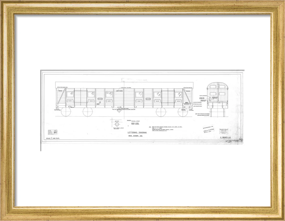 Lettering diagram for bogie scenery van, Southern Railway, 1937. - Image 10