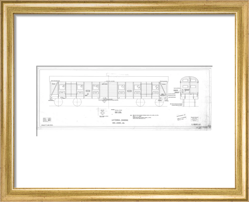 Lettering diagram for bogie scenery van, Southern Railway, 1937. - Image 38