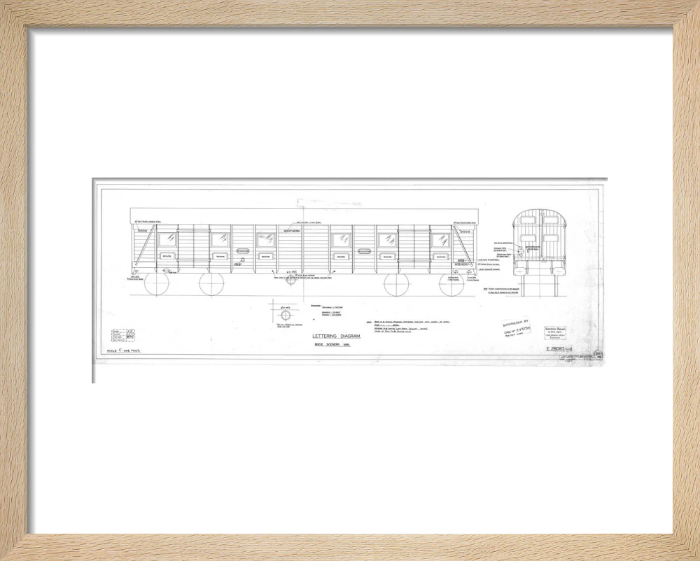 Lettering diagram for bogie scenery van, Southern Railway, 1937. - Image 39