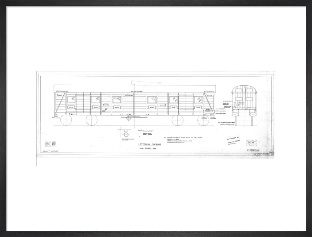 Lettering diagram for bogie scenery van, Southern Railway, 1937. - Image 51
