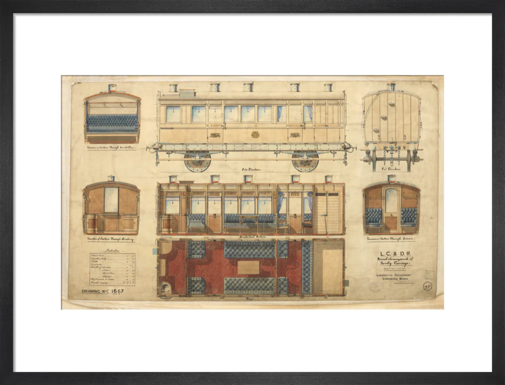 General arrangement of family carriage, London, Chatham and Dover Railway, 1881. - Image 13