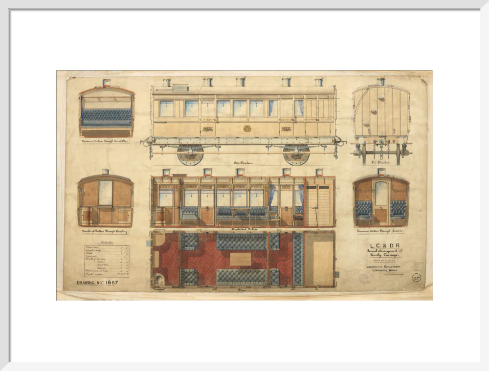 General arrangement of family carriage, London, Chatham and Dover Railway, 1881. - Image 19