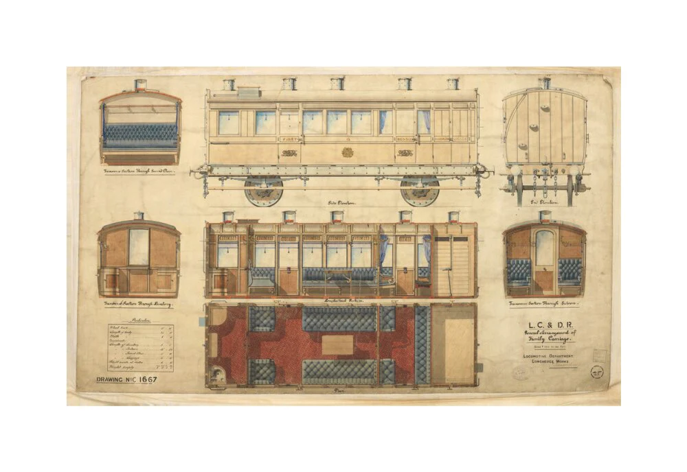 General arrangement of family carriage, London, Chatham and Dover Railway, 1881. - Image 28