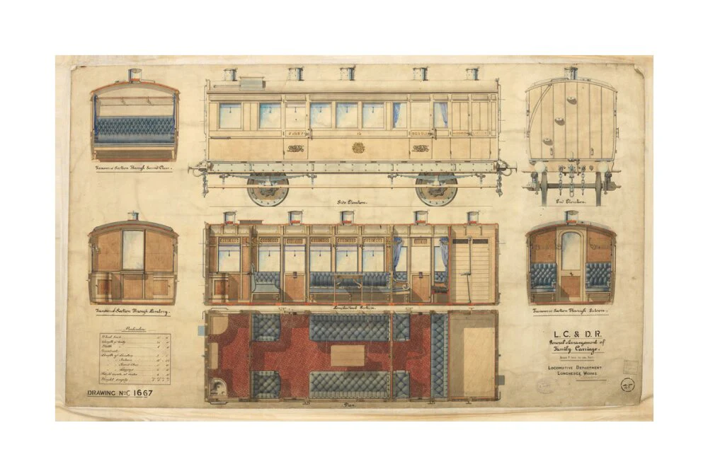 General arrangement of family carriage, London, Chatham and Dover Railway, 1881. - Image 29
