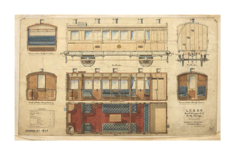 General arrangement of family carriage, London, Chatham and Dover Railway, 1881. - Image 30