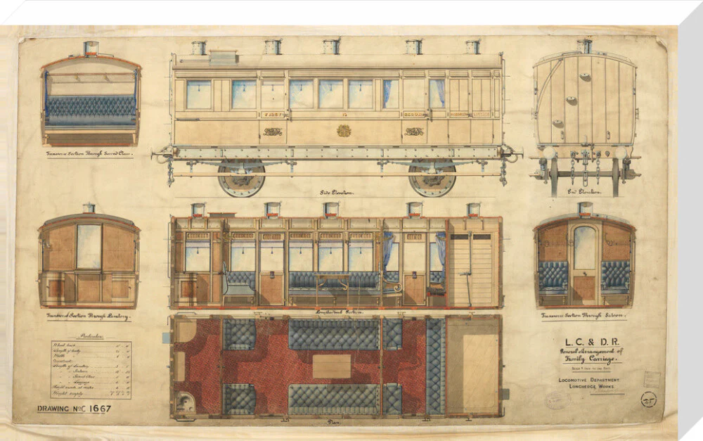 General arrangement of family carriage, London, Chatham and Dover Railway, 1881. - Image 33