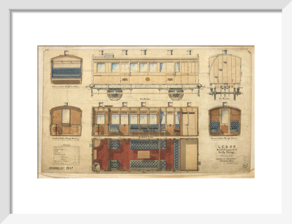 General arrangement of family carriage, London, Chatham and Dover Railway, 1881. - Image 42