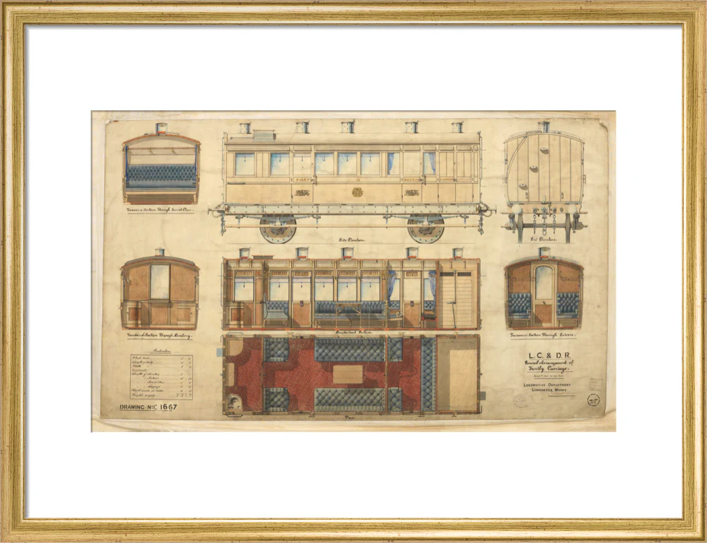 General arrangement of family carriage, London, Chatham and Dover Railway, 1881. - Image 48