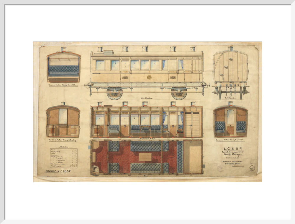 General arrangement of family carriage, London, Chatham and Dover Railway, 1881. - Image 57