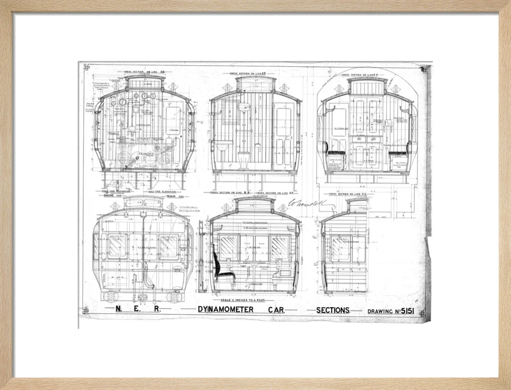 Sections of dynamometer car, North Eastern Railway (NER). - Image 16