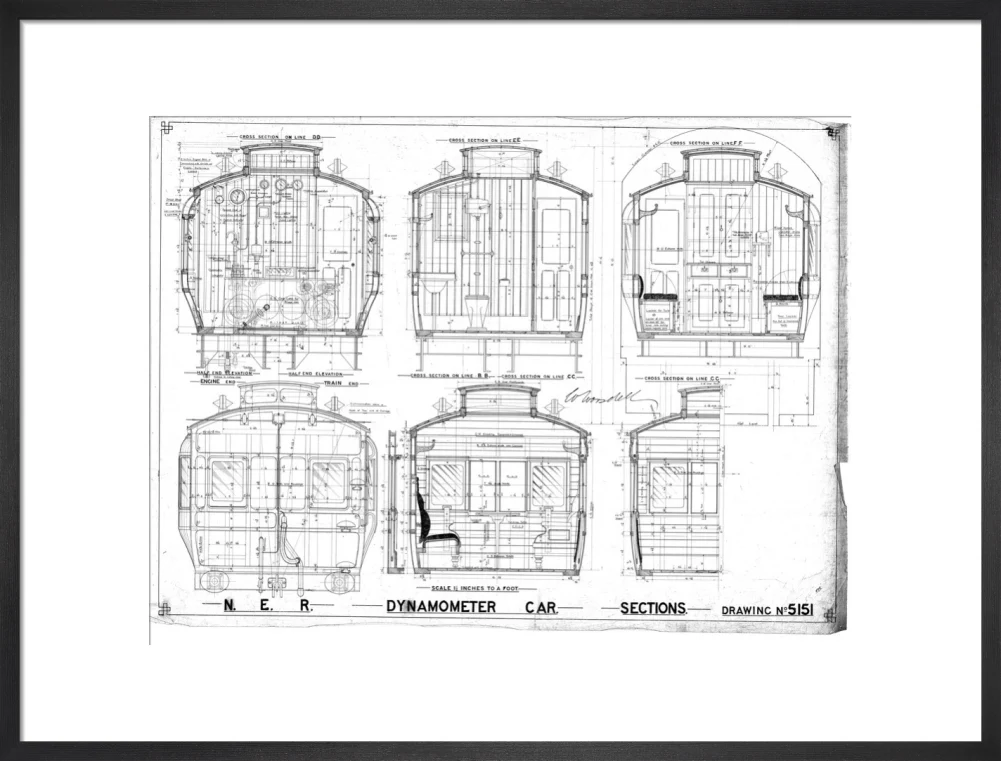 Sections of dynamometer car, North Eastern Railway (NER). - Image 18