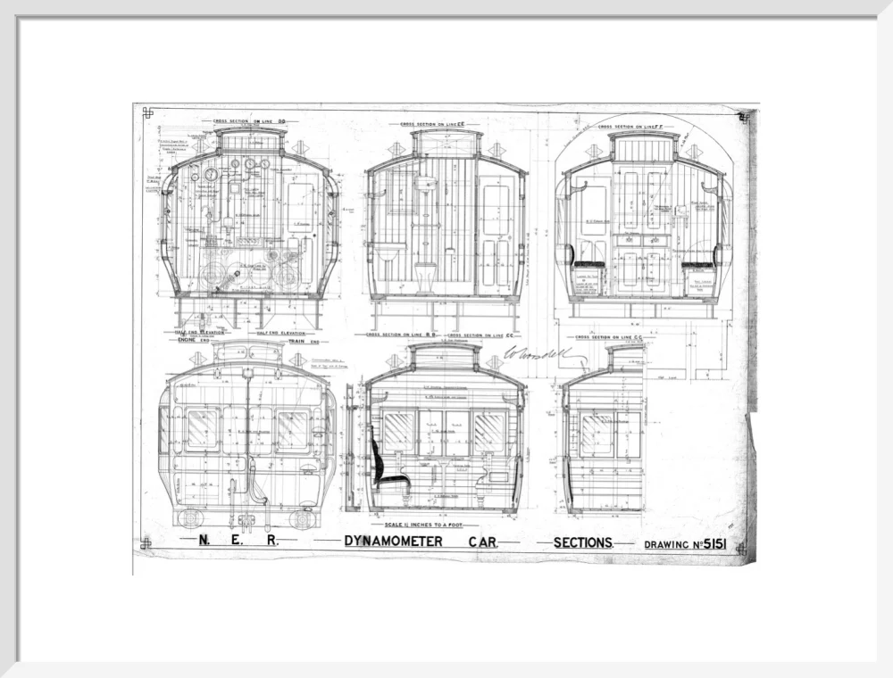 Sections of dynamometer car, North Eastern Railway (NER). - Image 19