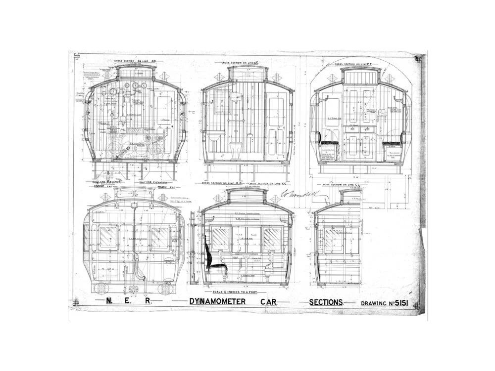 Sections of dynamometer car, North Eastern Railway (NER). - Image 22