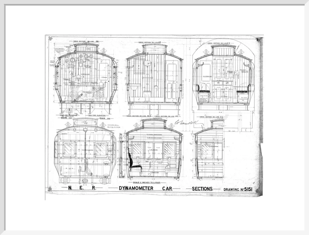 Sections of dynamometer car, North Eastern Railway (NER). - Image 24