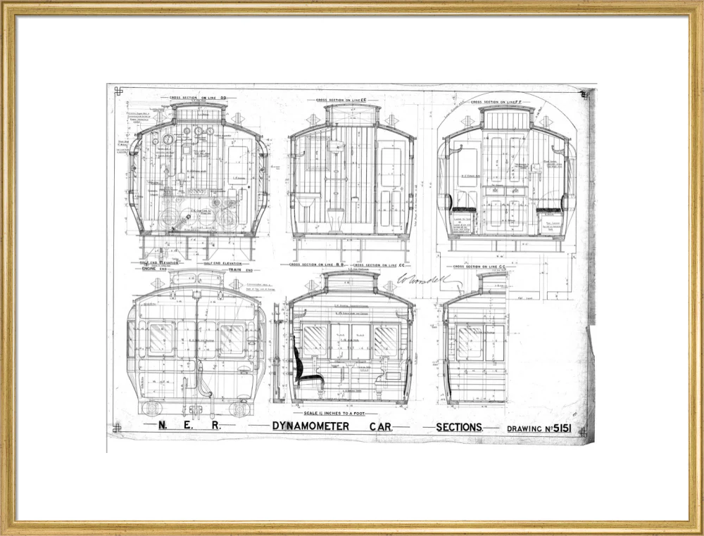 Sections of dynamometer car, North Eastern Railway (NER). - Image 25