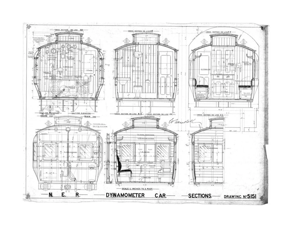 Sections of dynamometer car, North Eastern Railway (NER). - Image 29