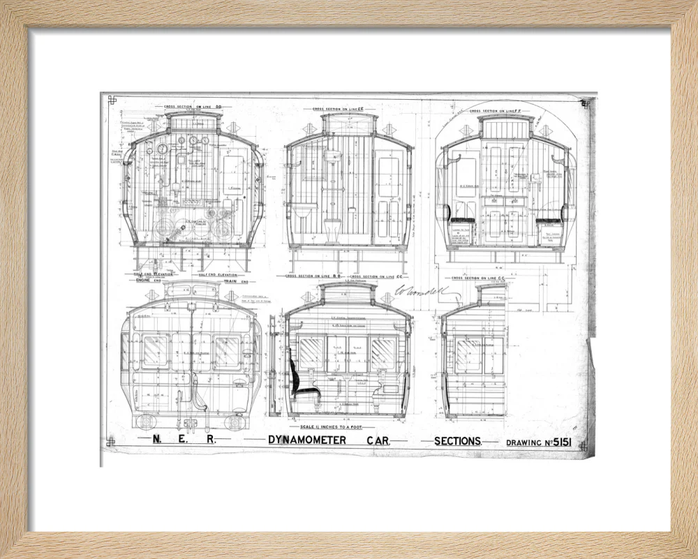 Sections of dynamometer car, North Eastern Railway (NER). - Image 39