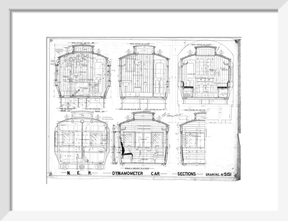 Sections of dynamometer car, North Eastern Railway (NER). - Image 42