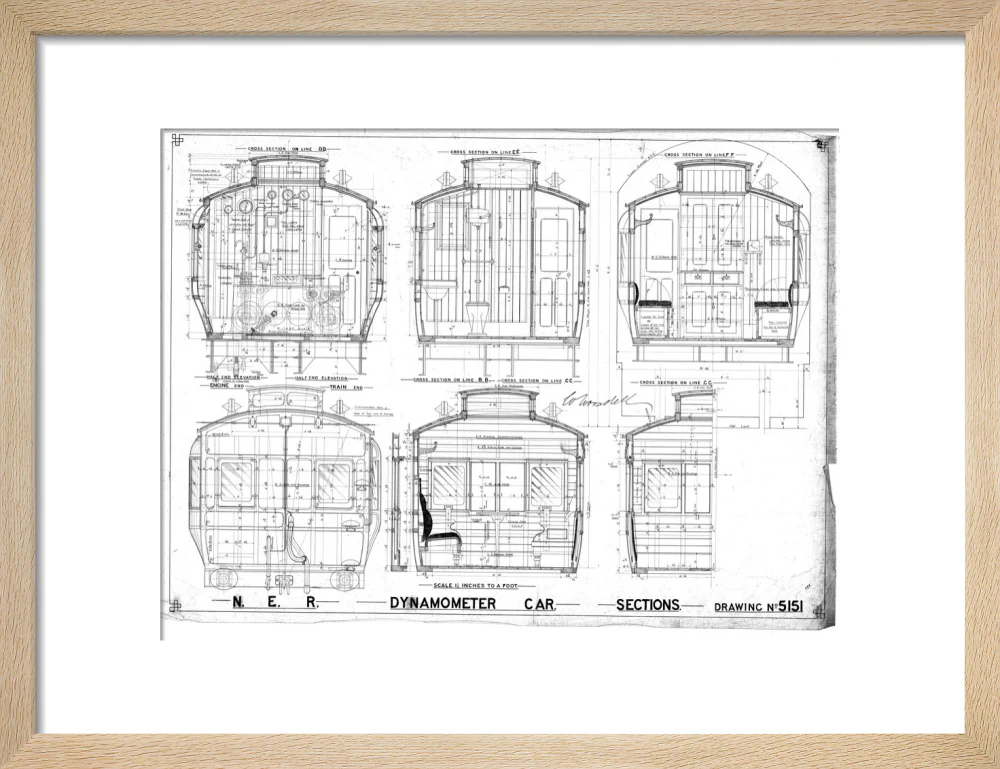 Sections of dynamometer car, North Eastern Railway (NER). - Image 44