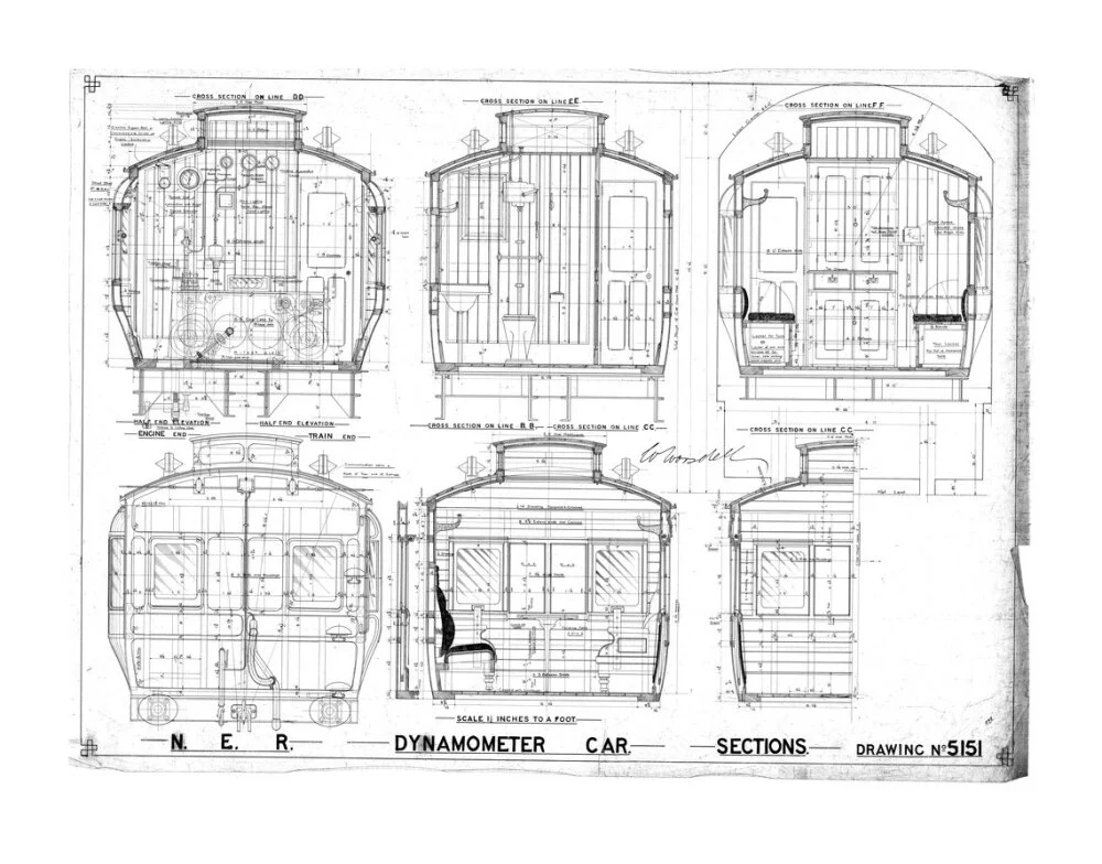 Sections of dynamometer car, North Eastern Railway (NER). - Image 63