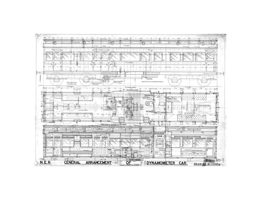 General arrangement of dynamometer car, North Eastern Railway (NER). - Image 27