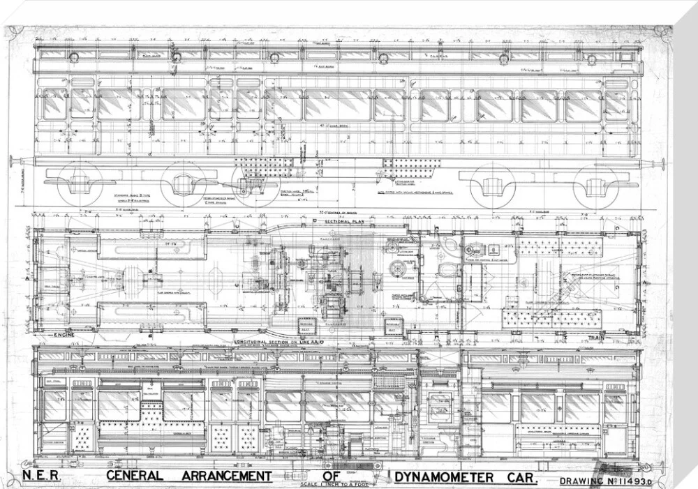 General arrangement of dynamometer car, North Eastern Railway (NER). - Image 33