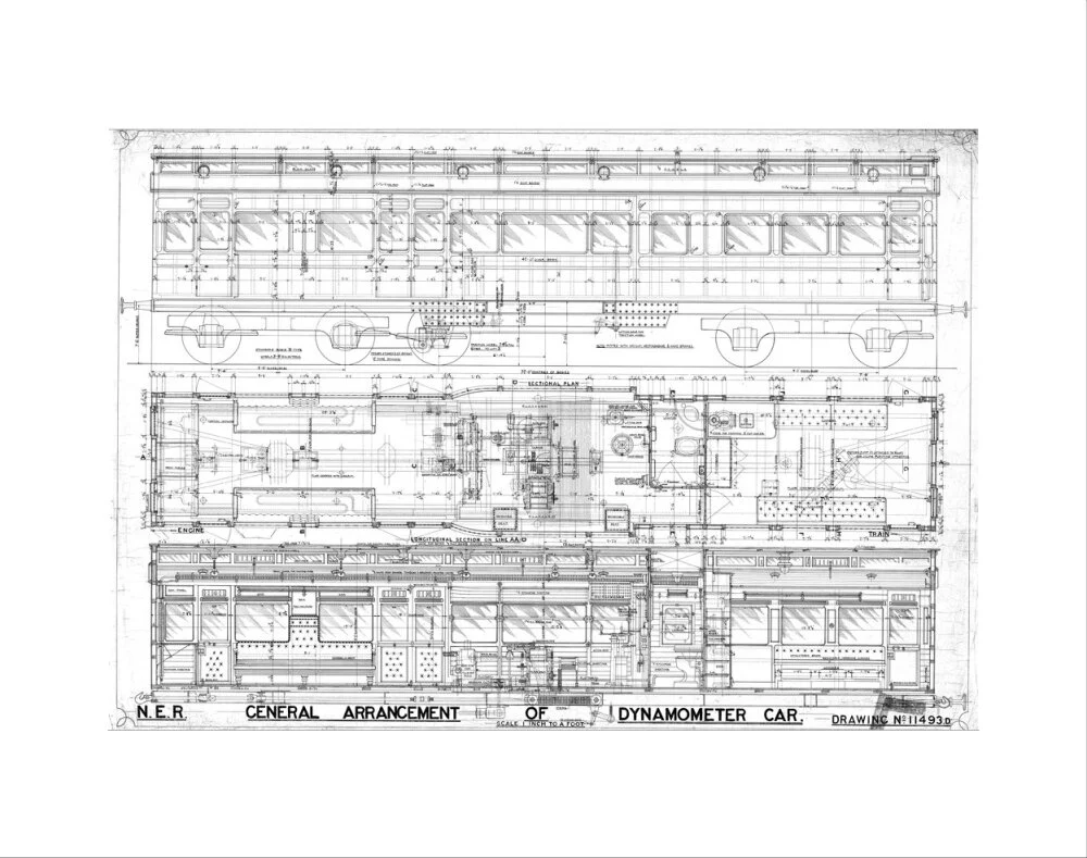 General arrangement of dynamometer car, North Eastern Railway (NER). - Image 35