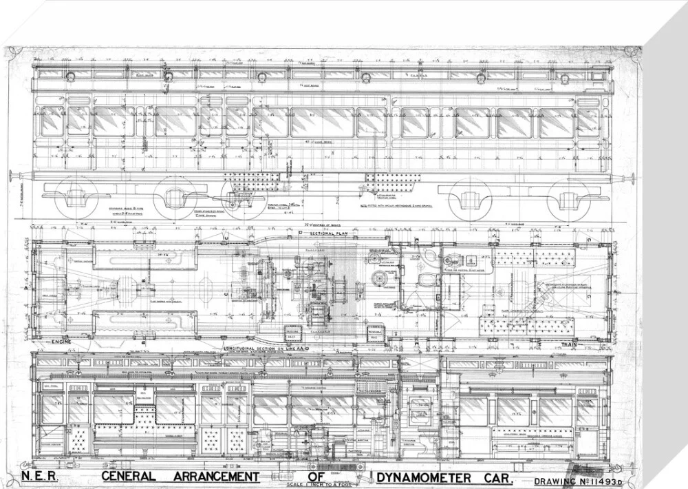 General arrangement of dynamometer car, North Eastern Railway (NER). - Image 64