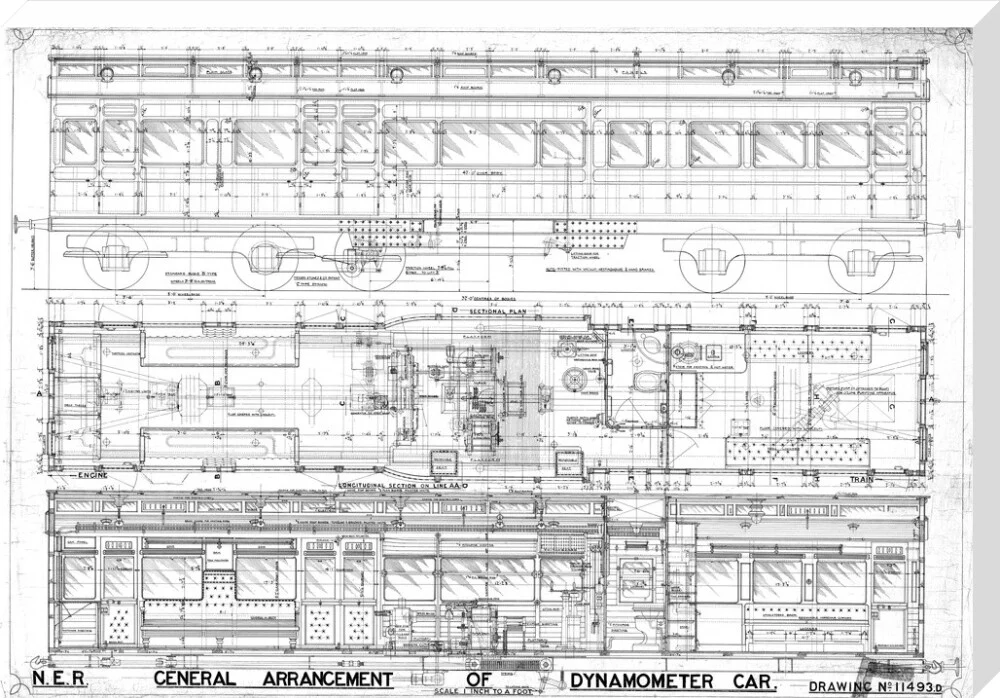 General arrangement of dynamometer car, North Eastern Railway (NER). - Image 67