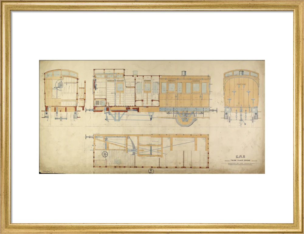General arrangement of third class break (brake) carriage, Great Northern Railway, 1872. - Image 15