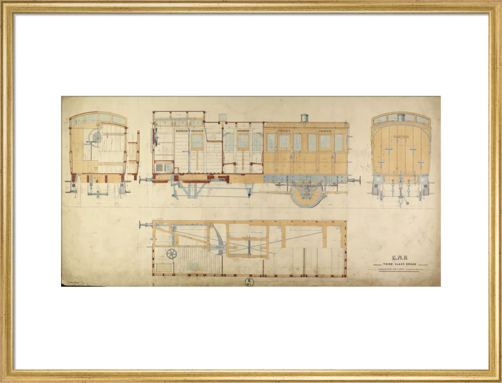 General arrangement of third class break (brake) carriage, Great Northern Railway, 1872. - Image 20