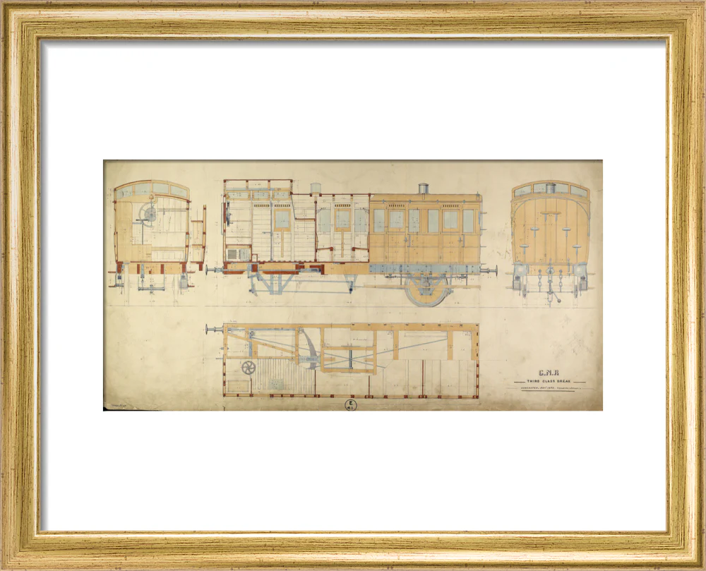 General arrangement of third class break (brake) carriage, Great Northern Railway, 1872. - Image 5
