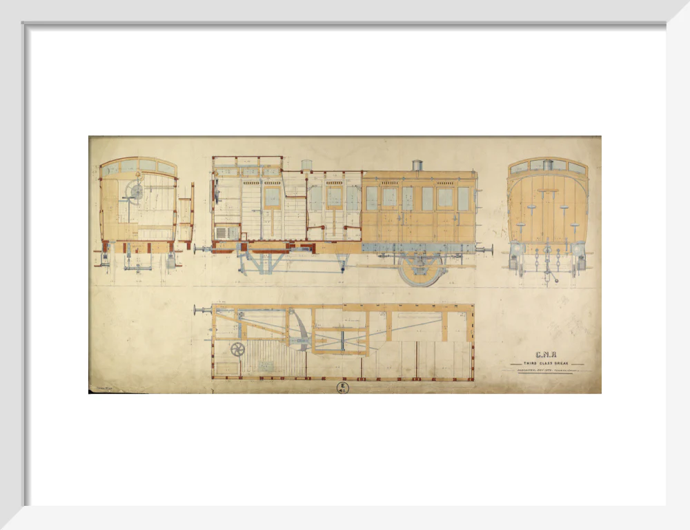 General arrangement of third class break (brake) carriage, Great Northern Railway, 1872. - Image 9