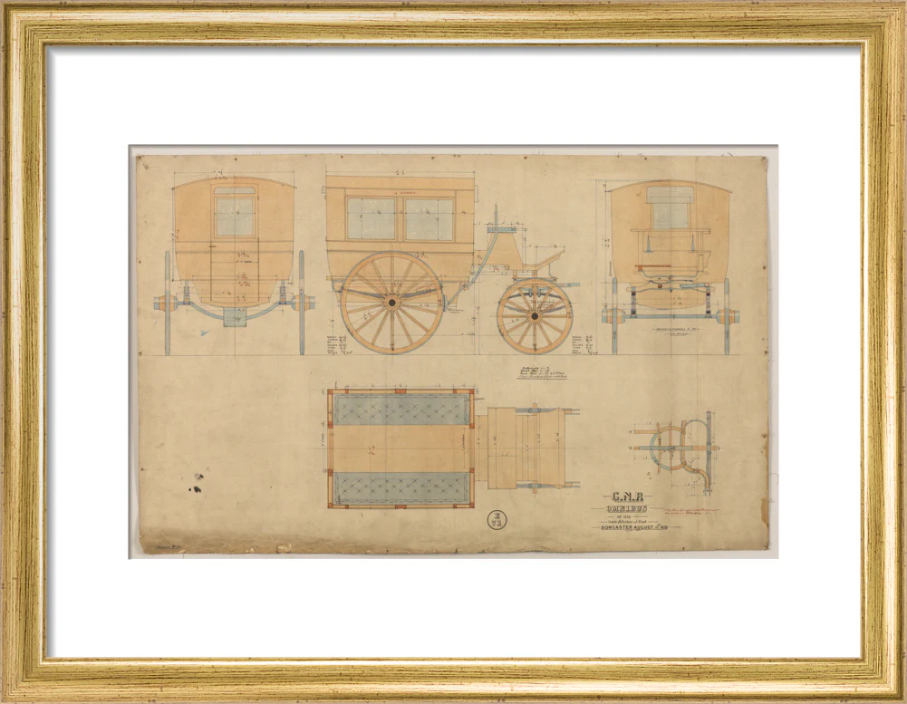 Drawing of horse drawn omnibus number 1242, Great Northern Railway, 1881. - Image 10