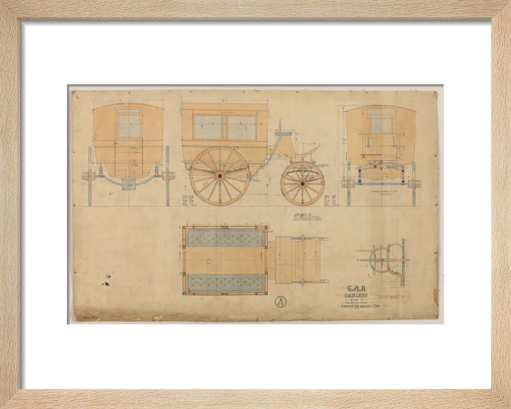 Drawing of horse drawn omnibus number 1242, Great Northern Railway, 1881. - Image 6