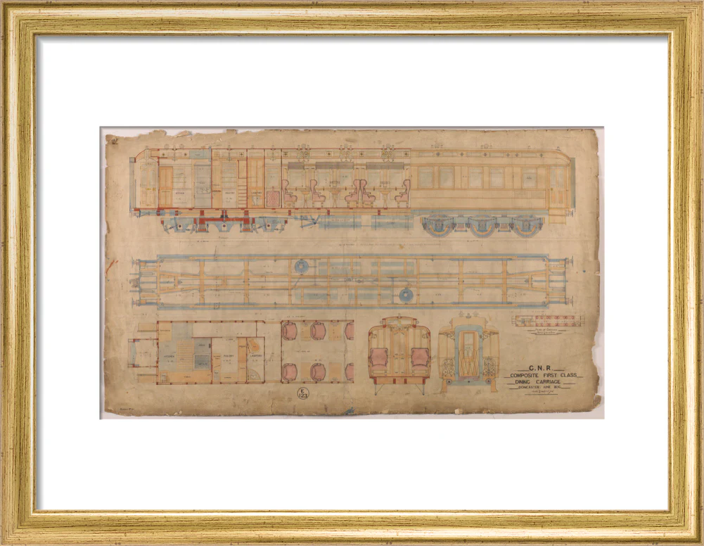 General arrangement of composite first class dining carriage, Great Northern Railway, 1896. - Image 10