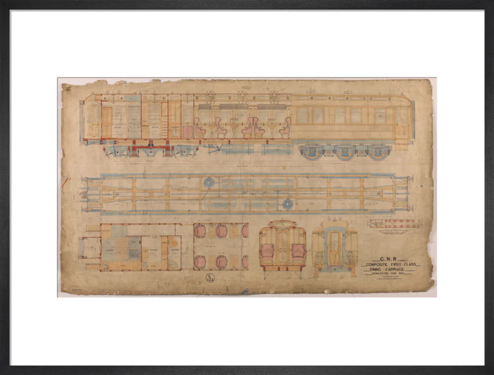 General arrangement of composite first class dining carriage, Great Northern Railway, 1896. - Image 18