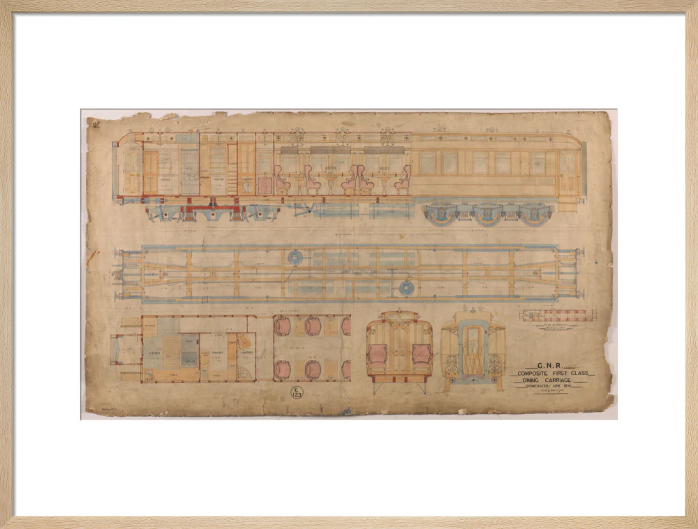General arrangement of composite first class dining carriage, Great Northern Railway, 1896. - Image 21