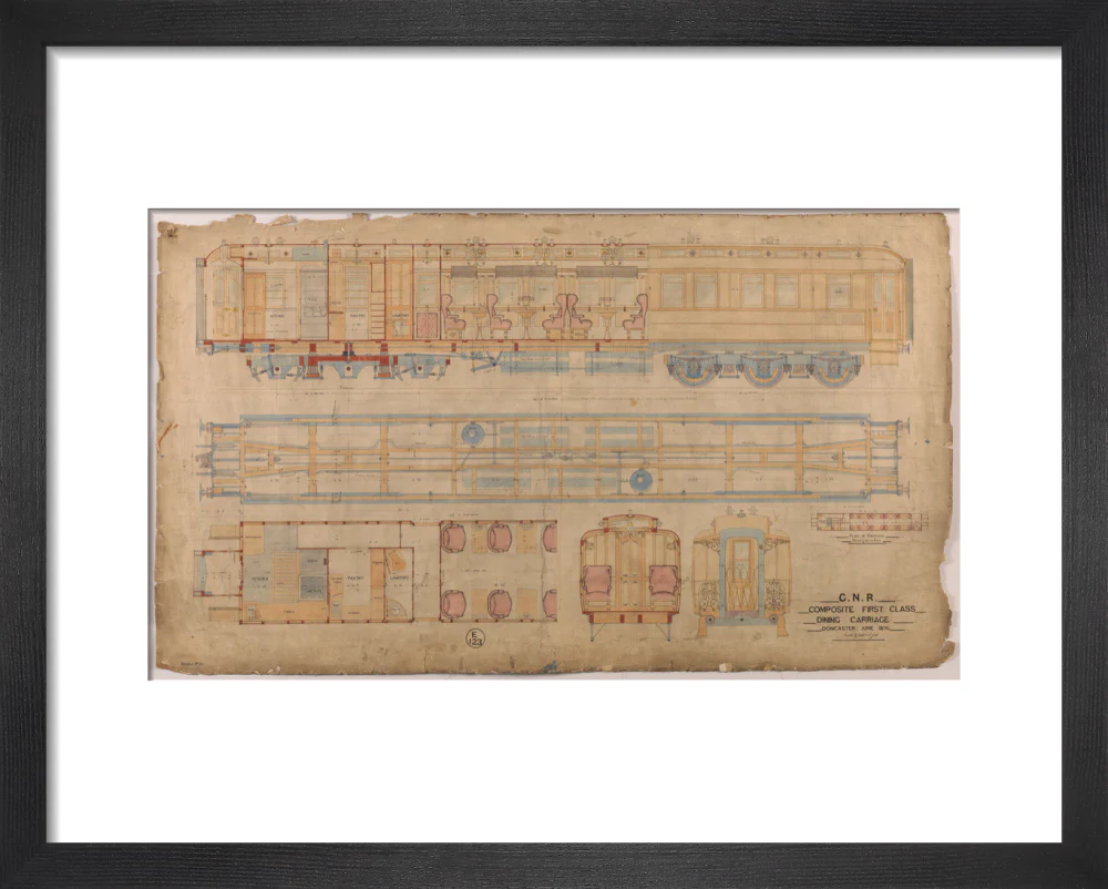 General arrangement of composite first class dining carriage, Great Northern Railway, 1896. - Image 3