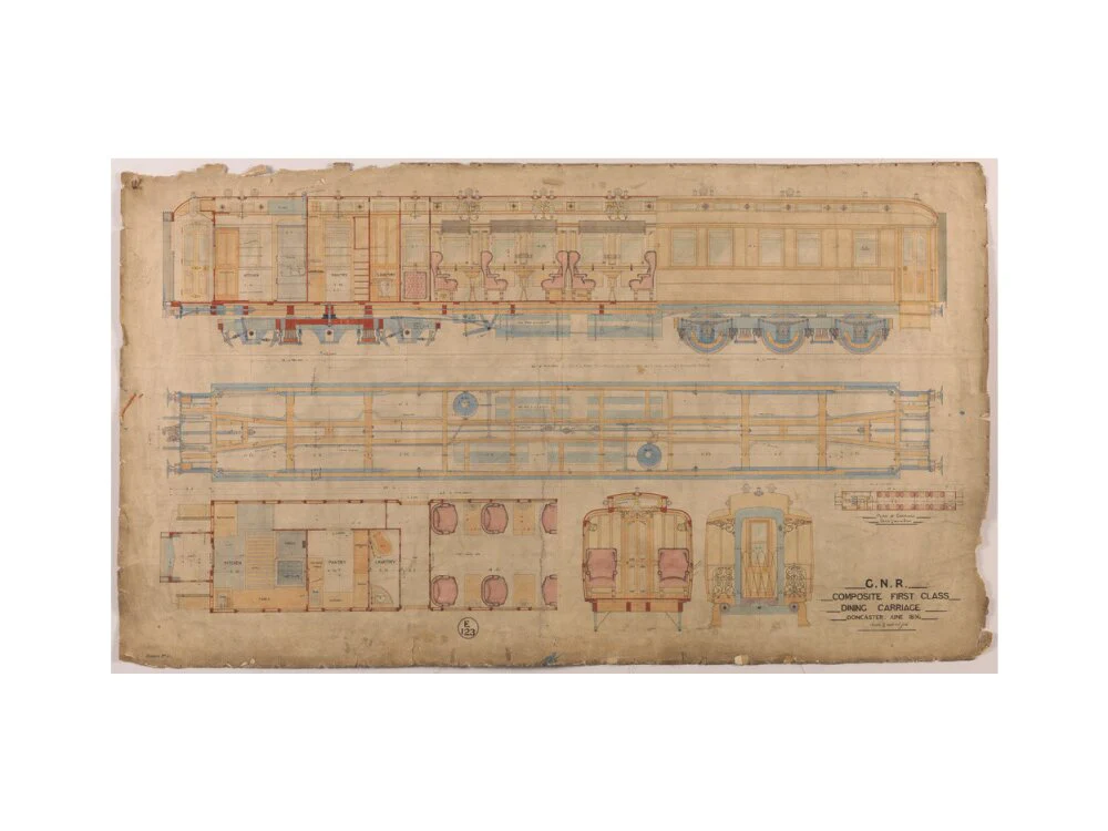 General arrangement of composite first class dining carriage, Great Northern Railway, 1896. - Image 40