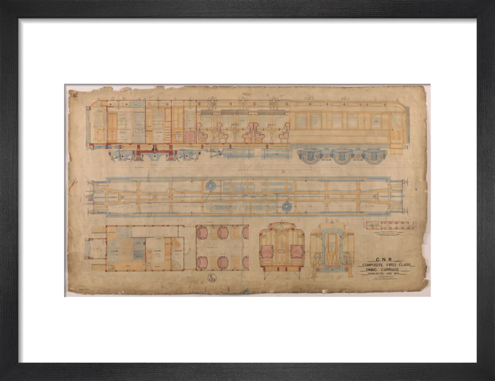 General arrangement of composite first class dining carriage, Great Northern Railway, 1896. - Image 41