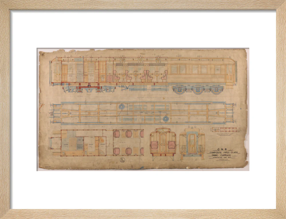 General arrangement of composite first class dining carriage, Great Northern Railway, 1896. - Image 44