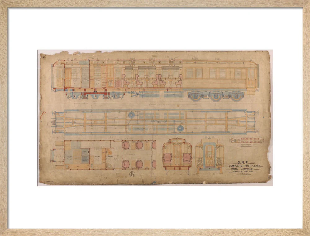 General arrangement of composite first class dining carriage, Great Northern Railway, 1896. - Image 49