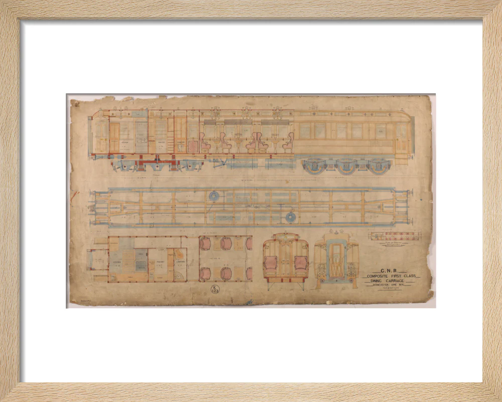 General arrangement of composite first class dining carriage, Great Northern Railway, 1896. - Image 6