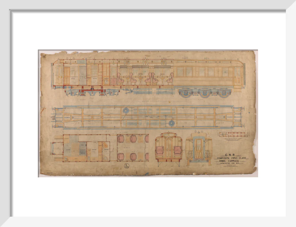 General arrangement of composite first class dining carriage, Great Northern Railway, 1896. - Image 9