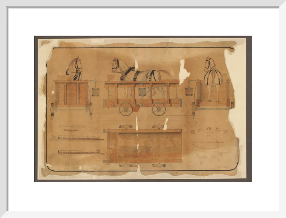 Drawing, Stockton & Darlington Railway dandy cart. - Image 14