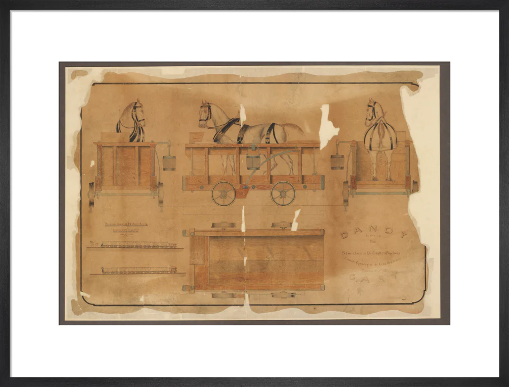 Drawing, Stockton & Darlington Railway dandy cart. - Image 18