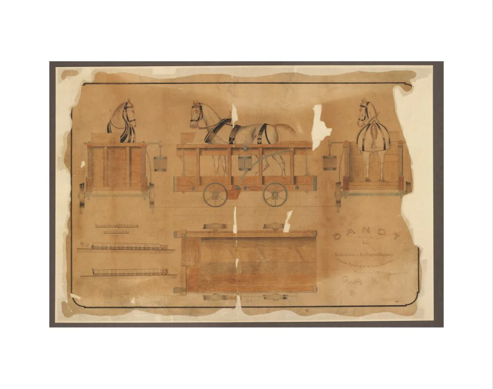 Drawing, Stockton & Darlington Railway dandy cart. - Image 2